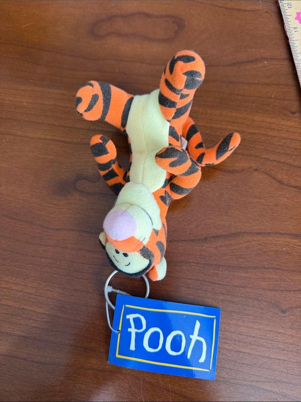 Disney Tigger Plush Keychain - Orange, Black & Cream